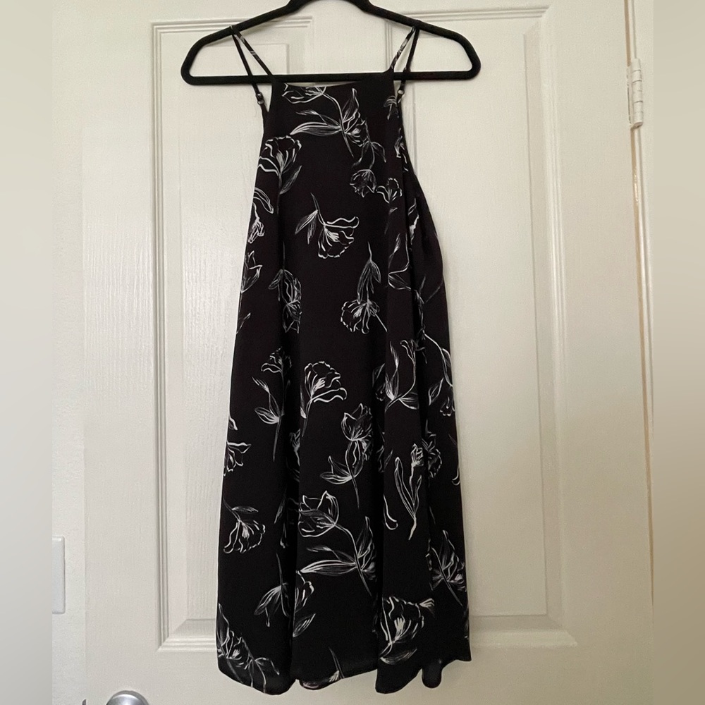 Black Floral Halter Dress - Picture 1 of 3